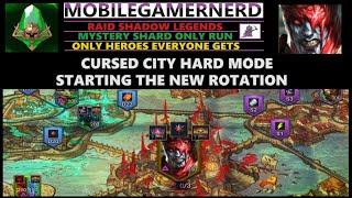 Cursed City Start to New Rotation. Raid Shadow Legends Mystery Shard Only Run.