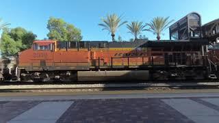 VR180 - BNSF Intermodal Freight Train Westbound in Fullerton CA - July 17th 2020 (1/3)