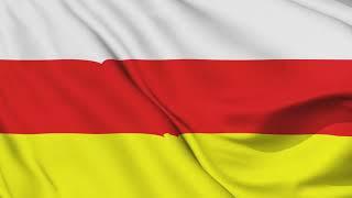 North Ossetia Flag Waving Animation / free 4k stock footage / 3-min loop