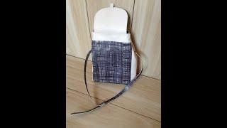 Спортивная кожаная сумка - рюкзак из белой и синей кожи. Leather shop Sunfu Alena
