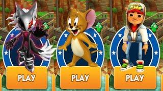 Sonic Dash - Infinite vs Subway Surfers Haunted Hood Jake Core Crew vs Tom & Jerry Run vs All Bosses