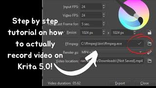 HOW TO RECORD VIDEOS ON KRITA 5.0 |KRITA RECRDING | KRITA 5.0 | FFMPEG | 7 ZIP |