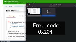 Error code 0x204 Amazon AWS - Fix Microsoft Remote Desktop Error Code