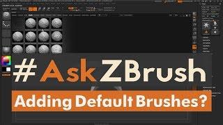 #AskZBrush: “How can I add brushes so they load by default into the brush palette?”