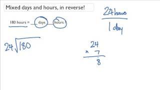 Convert hours into mixed days and hours