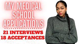 All the Results of My Med School Application Cycle| 21 INTERVIEW INVITES| 18 MED SCHOOL ACCEPTANCES|