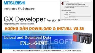 Download MELSOFT GX Developer V8.85 for Mitsubishi PLC on Win10 x64 #GX_Deverloper_V8_85 #FX2nc_64MT