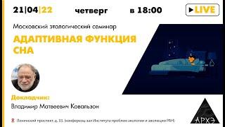 Московский этологический семинар ИПЭЭ РАН "Адаптивная функция сна" / Владимир Матвеевич Ковальзон