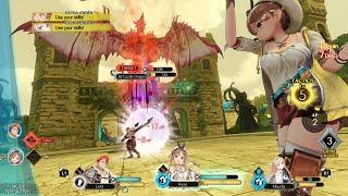 Atelier Ryza - Old Castle Dragon BOSS Fight - Hard Mode Combat Gameplay