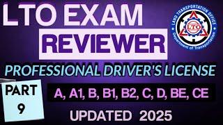 2025 LTO EXAM REVIEWER FOR PROFESSIONAL DRIVER'S LICENSE TAGALOG VERSION PART 9 | LTO REVIEWER 2025