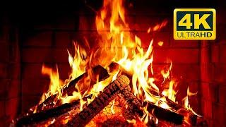  Cozy Fireplace 4K (12 HOURS). Fireplace with Crackling Fire Sounds. Fireplace Burning 4K