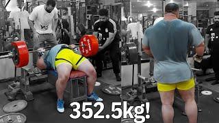 Danial Zamani Smashes a 352 5kg or 777lbs Bench Press!