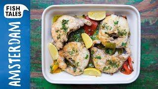 HAKE Steaks & Roasted Peppers | Bart van Olphen