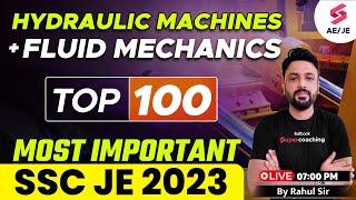 SSC JE Mechanical Classes 2023 | Hydraulics Machine & Fluid Mechanics Marathon | By Rahul Sir