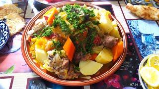 ДИМЛЯМА ( Дамлама ) с обжаркой мяса. Узбекская димлама. Dimlama Uzbek dish.