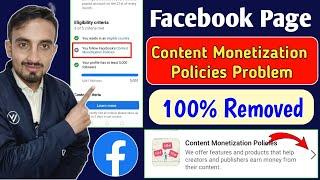 Remove Facebook Content Monetization Policies |Facebook Content Monetization Policies 2024