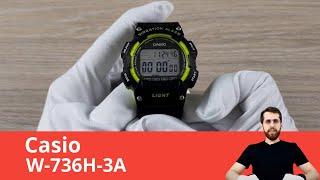 Часы с вибробудильником / Casio W-736H-3A - Обзор и Настройка