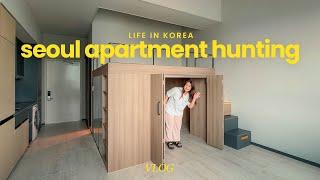 seoul vlog | apartment hunting in korea, 17 room tours, loft, co-living apartments, rose village