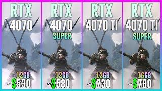 RTX 4070 vs RTX 4070 SUPER vs RTX 4070 TI vs RTX 4070 TI SUPER - Tested in 25 Games