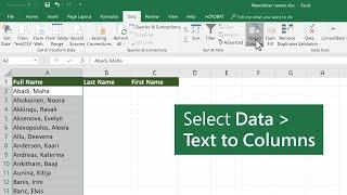 Split data into different columns in Microsoft Excel
