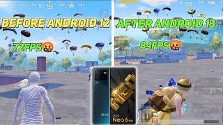 IQOO NEO 6 ANDROID 12 VS ANDROID 13 BGMI PERFORMANCE COMPARISON | ANDROID 13 UPDATE OR NOT