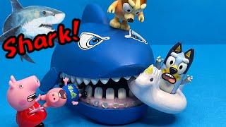 Bluey and Peppa Pig learn Sharks, Sharks and More Sharks 