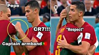 Cristiano Ronaldo Giving Captain Armband to Pepe after substitute |#cr7 #pepe #worldcup#viral