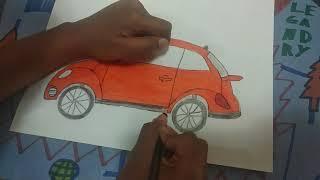 Drawing a Volkswagen Beetle... ||Alok's Art World||