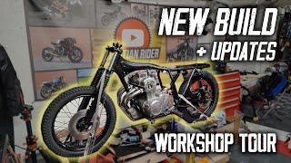 Cafe Racer projects updates & workshop tour + timelapse!