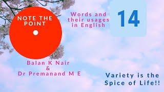 Words and their Usages | 14 | Note the Point | Balan Nair | Dr Premanand M E | EnglishSkillsOne