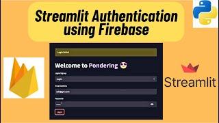 Streamlit User  Authentication: Login and Signup Guide using Firebase Database | Python