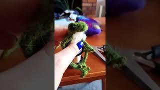 Knitting a Tiny Frog On 2mm Needles! | The Corner of Craft #Shorts #Knitting #Amigurumi