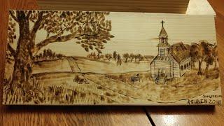 Wood Burning Country Scene Time Lapse