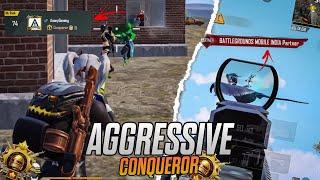 Aggressive Conqueror 1v4 Clutches  | BGMI - PUBG Mobile