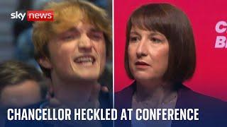 Chancellor interrupted by heckler over Israel-Hamas war at Labour conference