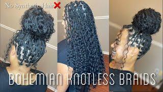 The BEST Hair For Boho Knotless Braids | Using ONLY 100% Human Hair | No Synthetic Hair | YWigs Hair