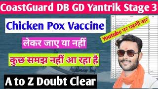 CoastGuard Chicken Pox Vaccine लेकर जाए या नहीं | Coastguard Stage 3 क्या क्या लेकर जाए | gd yantrik