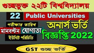 GST University Admission Circular 2022. 22 Public University Admission 2021-22.gocco university.