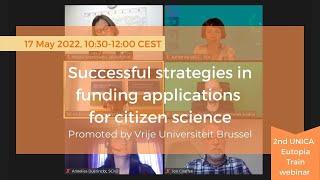 UNICA–EUTOPIA Train webinar: Successful strategies in applying for citizen science funding | 17 MAY