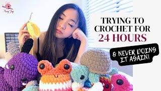 I tried to crochet for 24 HOURS STRAIGHT! | How much can I crochet in a day?(working on your orders)