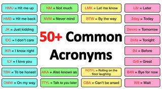 50+ COMMON ACRONYMS in ENGLISH