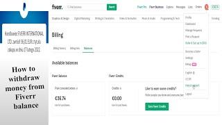 How to withdraw from Fiverr balance (money) from canceled orders
