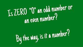 Is ZERO an odd number or an even number?