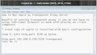 How to Install Squid as Transparent Proxy Server (Hafiz Haider)