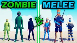 ZOMBIE TEAM vs MELEE TEAM - Totally Accurate Battle Simulator | TABS