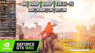 GTX 1650 | Horizon Zero Dawn Remastered - 4K, 1440p, 1080p, FSR 3.1 + FG - High, Medium, Low, V.Low