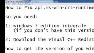 how to fix all  api-ms-win-crt-runtime-l1-1-0.dll [No fake]