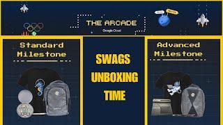 Google Cloud Arcade Swags Unboxing || Standard & Advance Milestone Swags Unboxing || Arcade Swags