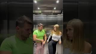 I took off my PANTS in elevator for a GUY FITNESS prank reaction lol #shorts