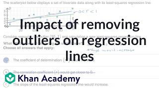 Impact of removing outliers on regression lines | AP Statistics | Khan Academy